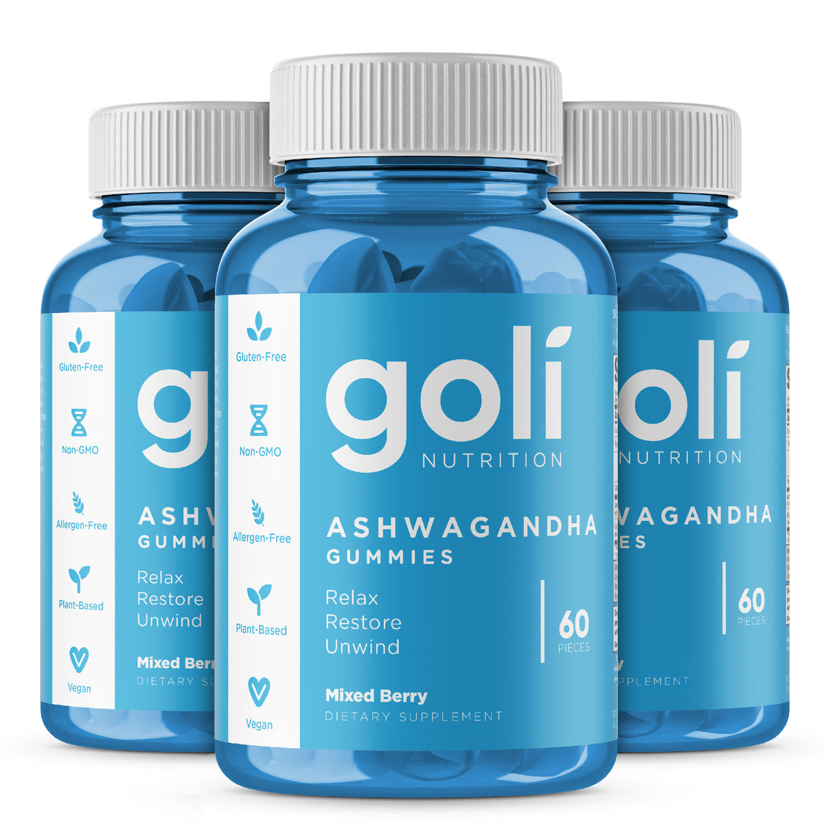 Goli Ashwa Trio 3 Ashwagandha Bottles THE BETTER LIFE SHOP
