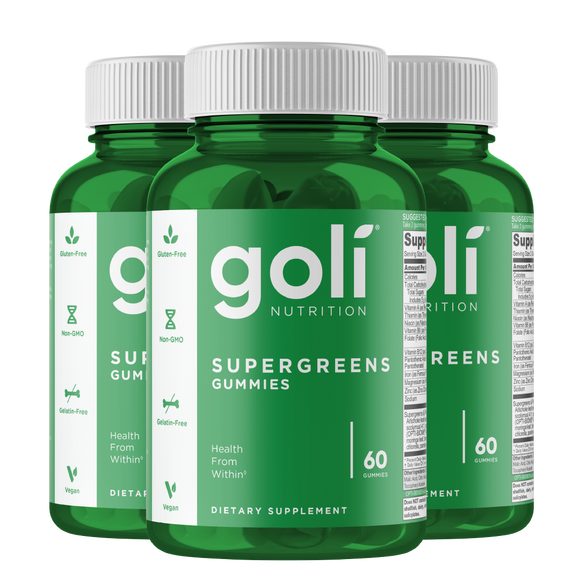 Goli Supergreens Trio - 3 Supergreens Bottles