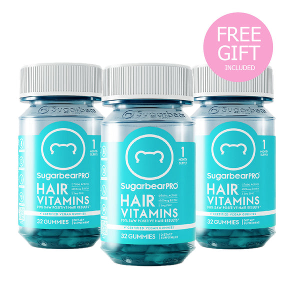 SugarbearPRO Hair Vitamins - 3 Month Pack + Free Gift